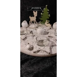 Adventsgesteck Winterwald Teelichthalter