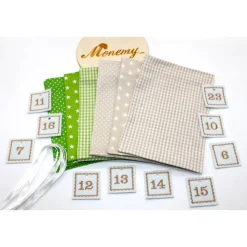 Adventskalender / Säckchen zum Befüllen / Stoffsäckchen mit Zahlen creme beige grün