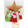 Adventskalender / Säckchen zum befüllen / Stoffsäckchen mit Zahlen rot grün