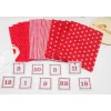 Adventskalender / Säckchen zum befüllen / Stoffsäckchen mit Zahlen rot weiß
