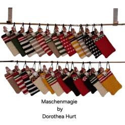 Adventskalender, Adventskalender gestrickt zum Befüllen