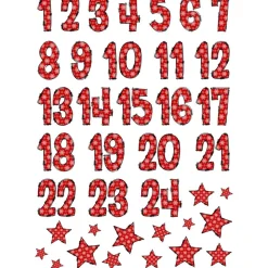 Adventskalender aus Baumwollsäckchen zum Befüllen – Rot mit Schneeflockendekor | DIY Weihnachtskalender | 24 Säckchen