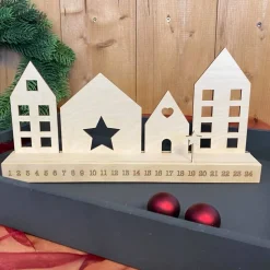 Adventskalender aus Holz – Skandinavische Häuser zum Gestalten
