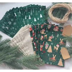 Adventskalender aus Stoff mit Stoffsäckchen zum Befüllen – Waschbar & Wiederverwendbar im Weihnachtsdesign