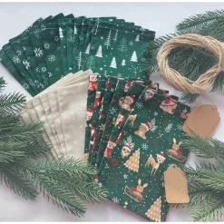 Adventskalender aus Stoff mit Stoffsäckchen zum Befüllen – Waschbar & Wiederverwendbar im Weihnachtsdesign