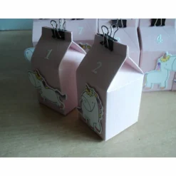 Adventskalender Einhorn Unicorn Weihnachtskalender kleine Milchschachteln Mädchen zum Befüllen Advent Weihnachten