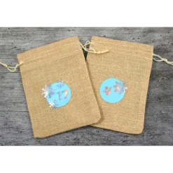 Adventskalender **EISKristall2** von ZWEIFARBIG Jutesäckchen mit Zahlen 24er Set Schneeflocke Adventszahlen