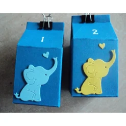 Adventskalender Elefant ANGEBOT Weihnachtskalender kleine Milchkartonschachteln Junge 0d. Mädchen nach Wahl zum Befüllen