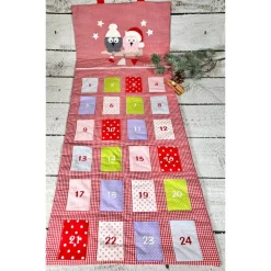 Adventskalender Eulen Eulenliebe Stoff rot Vichy sofort verfügbar keine Versandkosten