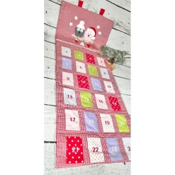 Adventskalender Eulen Eulenliebe Stoff rot Vichy sofort verfügbar keine Versandkosten