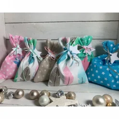 Adventskalender Feder Kalender Advent selber befüllen Säckchen Baumwolle Tüten Tasche Türchen Weihnachten