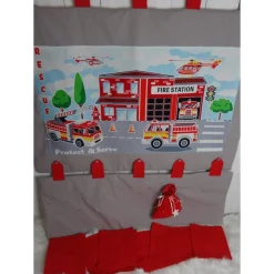 Adventskalender Feuerwehr – wandelbar zum Wandutensilo, handgemacht, 90x100 cm