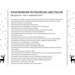 Adventskalender FREUNDSCHAFT mit 24 Botschaften für die beste Freundin oder den besten Freund Weihnachtskalender Advent