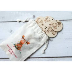 Adventskalender Holz Elefant personalisiert 36×27 cm | Brett, Zahlen oder Komplettset mit Beuteln