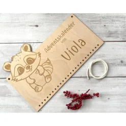Adventskalender Holz Fuchs personalisiert 36×22 cm | Brett, Zahlen oder Komplettset