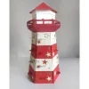 Adventskalender Leuchtturm zum selbst befüllen – Handgemacht in Rot/Cremfarben