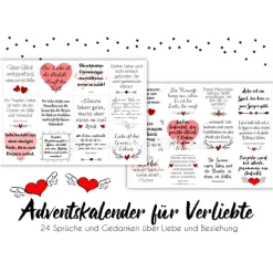 Adventskalender LIEBE Zitate Adventskalender für Paare Adventskalender Geschenk Adventkalender für Paare
