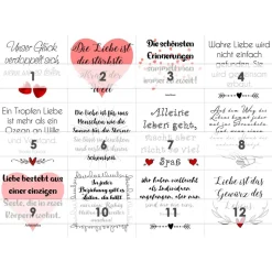 Adventskalender LIEBE Zitate Adventskalender für Paare Adventskalender Geschenk Adventkalender für Paare
