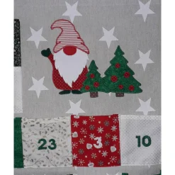 Adventskalender mit 24 Taschen und Wichtel-Applikation