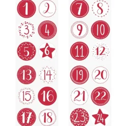 Adventskalender Papiertüten mit Sticker rot weiß | Weihnachtskalender