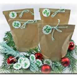 Adventskalender Papiertüten zum Befüllen in rot, blau oder grün, 14 x 22 cm für Kinder und Erwachsene, Advent, Nikolaus Adventkalender