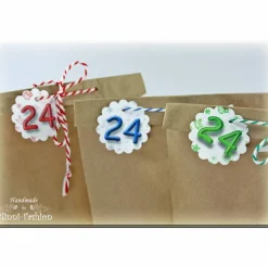 Adventskalender Papiertüten zum Befüllen in rot, blau oder grün, 14 x 22 cm für Kinder und Erwachsene, Advent, Nikolaus Adventkalender
