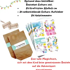 Adventskalender personalisiert zum Befüllen Kinder - Motiv Weihnachts Tiere Arche NOAH - DIY Adventskalender Kraftt&