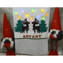 Adventskalender Rentiere handgemacht mit LED-Lichterkette, personalisierbar, Baumwolle