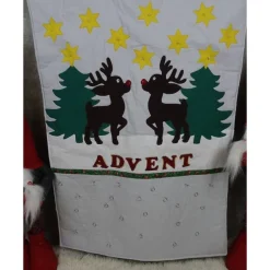 Adventskalender Rentiere handgemacht mit LED-Lichterkette, personalisierbar, Baumwolle