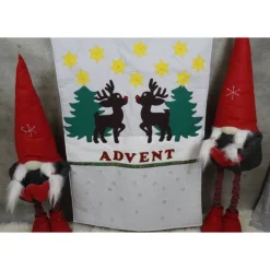 Adventskalender Rentiere handgemacht mit LED-Lichterkette, personalisierbar, Baumwolle