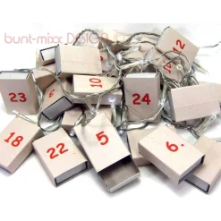 Adventskalender Schachteln zum Befüllen, Kraftpapier Zahlen rot handmade BuntMixxDESIGN