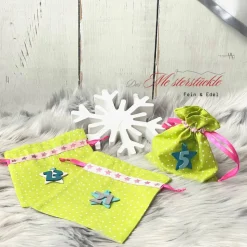 Adventskalender Säckchen 2025 handgefertigt nachhaltig wiederverwendbar Geschenkbeutel XXL