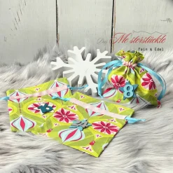 Adventskalender Säckchen 2025 handgefertigt nachhaltig wiederverwendbar Geschenkbeutel XXL