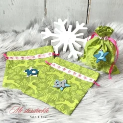 Adventskalender Säckchen 2025 handgefertigt nachhaltig wiederverwendbar Geschenkbeutel XXL