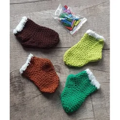 Adventskalender Söckchen * gehäkelt * 24 Socken * verschiedene Farben - bunt * Weihnachtskalender