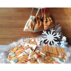 Adventskalender Säckchen Bärchen Streifen – Nachhaltig, handgefertigt & individuell befüllbar