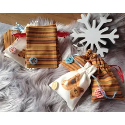 Adventskalender Säckchen Bärchen Streifen – Nachhaltig, handgefertigt & individuell befüllbar