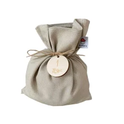 Adventskalender Säckchen in XXL aus Leinen, mit gravierten Holzanhängern,  Adventskalender aus Stoff zum Befüllen