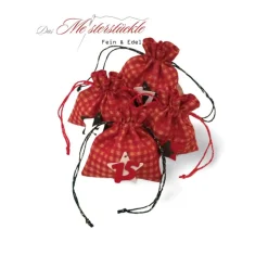 Adventskalender Säckchen selber füllen Geschenkbeutel rot kariert handgefertigt