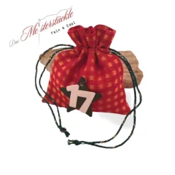 Adventskalender Säckchen selber füllen Geschenkbeutel rot kariert handgefertigt