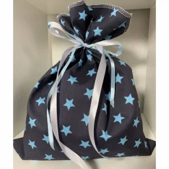 Adventskalender Stern blau Kalender Advent selber befüllen Säckchen Baumwolle Taschen Tüten Türchen Weihnachten