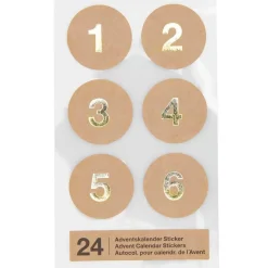 Adventskalender Stickerzahlen aus Kraftpapier