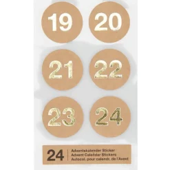 Adventskalender Stickerzahlen aus Kraftpapier