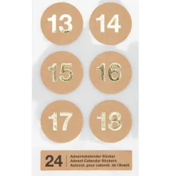 Adventskalender Stickerzahlen aus Kraftpapier