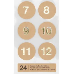 Adventskalender Stickerzahlen aus Kraftpapier