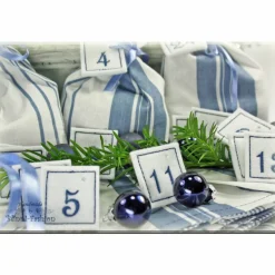 Adventskalender Stoff Säckchen mit gestickten Zahlen für Kinder und Erwachsene, Weihnachten, Advent, verschiedene Farben