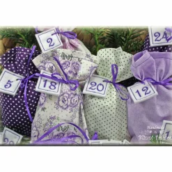 Adventskalender Stoff Säckchen mit gestickten Zahlen für Kinder und Erwachsene, Weihnachten, Advent, verschiedene Farben