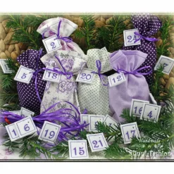 Adventskalender Stoff Säckchen mit gestickten Zahlen für Kinder und Erwachsene, Weihnachten, Advent, verschiedene Farben
