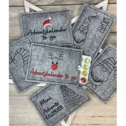 Adventskalender to go, bestickt, Nikolaus, Advent, Vorweihnacht, Geschenk, Mini-Kalender, Vorfreude, Weihnachten !