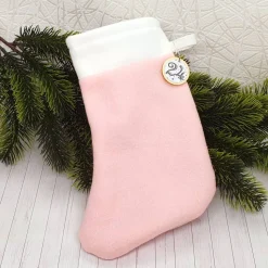 Adventskalender Weihnachtssöckchen rosa – 24 Socken zum Befüllen aus Fleece